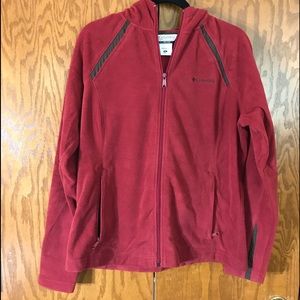 Red Columbia Fleece zip up size XL